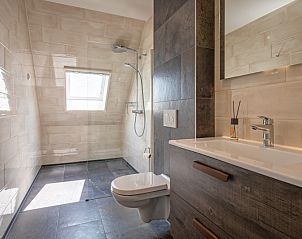 Luxe badkamer in Appartement C, De Cocksdorp, Texel met moderne douche en wastafel.