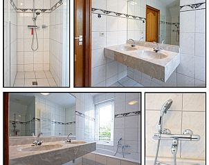 Stylish bathroom with shower and bath in Holiday home Schelpenoord 121, De Cocksdorp Texel.