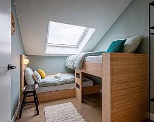 Kinderzimmer mit Etagenbett im Ferienhaus Brakzand, De Cocksdorp Texel, ideal fr Familien.