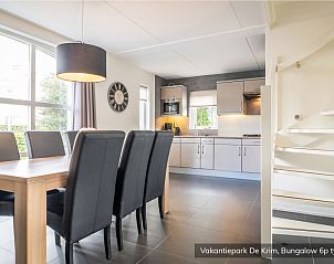 Modern dining area in Type E vacation home, De Cocksdorp, Texel.