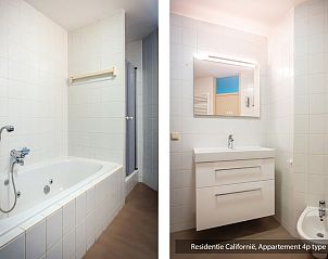 Spacious bathroom in Type 3B vacation home, De Koog, Texel, with modern sink and bathtub for comfort.