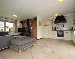 Modern kitchen in Villa with Greenhouse, vacation home in De Koog, Wadden Islands.