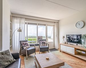 Gemtliche Sitzecke im Appartement Juliana 146 Island and Sea View, Texel, mit herrlicher Aussicht.
