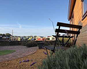 Blick von der Terrasse des Chalet Bregkoog 253, De Koog, Texel mit einer entspannten Atmosphre und einer schnen Umgebung.