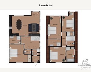 Plan von 06 - Razende Bol - Kleingartenferienhaus, De Koog, Texel, mit Raumaufteilung.