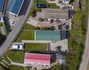 Top view of Chalet Bregkoog 205, vacation home in De Koog Texel with spacious garden.