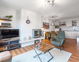 Modern living room with fireplace in Apartment Juliana 166 Zeezicht, De Koog, Texel.