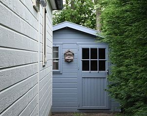 Blue garden house next to Holiday home in De Koog, for extra storage, Texel, Wadden Islands.