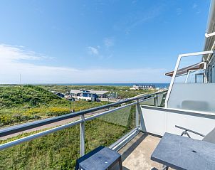 Balcony with sea view in Apartment Juliana 094 Island and Sea View, De Koog, Texel overlooking the dunes.