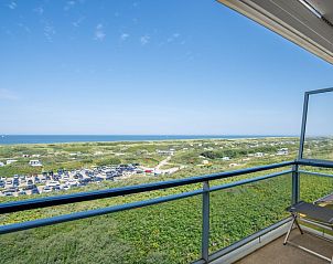 Panoramablick auf das Meer von der Terrasse der Ferienwohnung Juliana 158 Zeezicht, Ferienunterkunft De Koog, Texel.