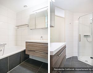Luxury bathroom facilities in Type 4 vacation home, De Koog, Texel. Stylish design with spacious shower.