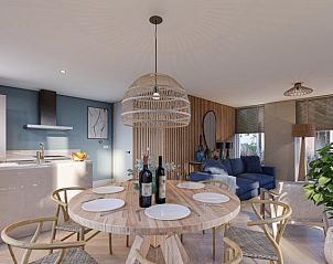 Open kitchen and dining area in Duinvilla Wellness 4, vacation home in De Koog, Texel for a relaxing stay.
