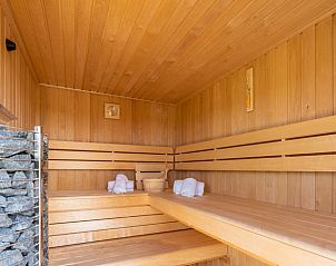 Interior of the sauna in Holiday home in De Koog Texel, offers relaxation and rest on the Wadden Islands.