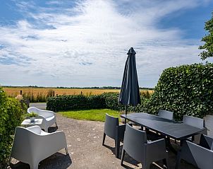 Beautiful view from the terrace of Bungalow 2 in De Koog, Texel, with vast fields.