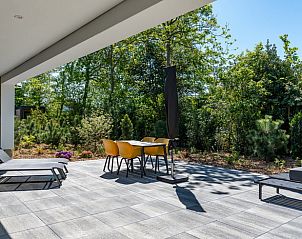 Outdoor area of cottage in Den Burg, Texel, overlooking nature.