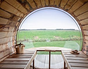 Sauna met uitzicht in Wulpenweid 12 A Lammetje vakantiehuis De Dennen Texel.