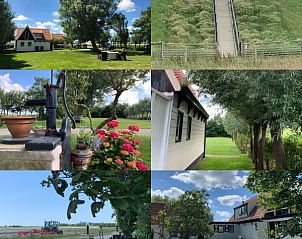 Umgebung des Ferienhauses 't Kaaps Huussie in Oosterend, Texel mit grnen Grten und Natur.