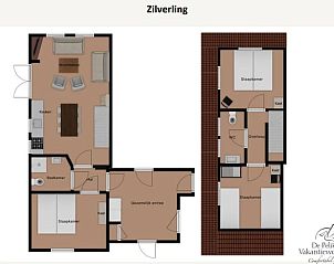 Karte von Ferienhaus in Oosterend, Texel, Watteninseln, mit bersicht ber alle Zimmer.