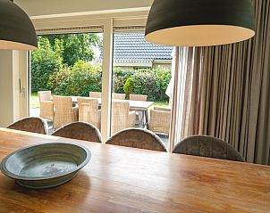 View from the dining room in Holiday home the Pearl 152, De Dennen, Texel, of green surroundings.