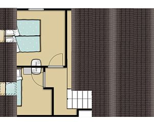 Floor plan upper floor Holiday home Gortersmient 330, Texel with bedrooms.