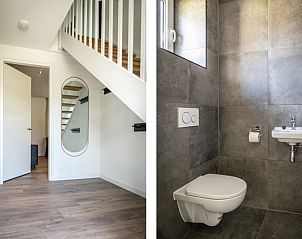 Eingang und Toilette von Ferienpark De Koorn-aar Villa, De Dennen, Texel mit modernem Stil.