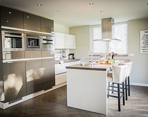 Modern kitchen in Villa by the Sea, Bungalowpark 't Hoogelandt, De Dennen, Texel with luxury appliances.