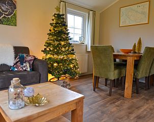 Festive Christmas decorations in Holiday Park De Koorn-aar Type F, De Dennen, Texel.