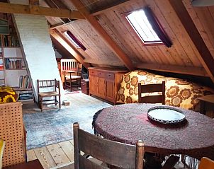 Zolder met houten balken in Vakantiehuis in Formerum, Terschelling.