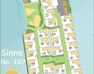 Plattegrond van Sinne vakantiewoning in Midsland Noord Terschelling.