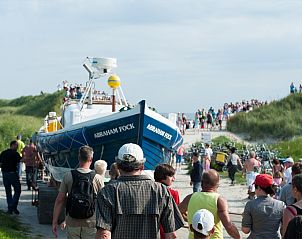 Crowds at the lifeboat on Ameland, a local attraction near De Dijkwachter, vacation home in Ballum.