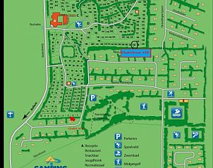 Plattegrond van Camping Roosdunen, locatie van Chalet2rent Ameland in Ballum.