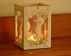 Sfeervolle lantaarn in Strandjutter G2, vakantiehuis in Buren, Ameland, voor een knusse ambiance.