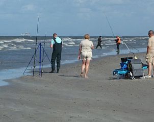 Vissen op het strand dichtbij Bungalow Dolfijn, Buren, Ameland met golvend water.