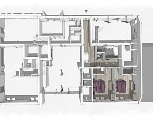 Plattegrond van Hooivak appartement in Hollum Ameland, begane grond.