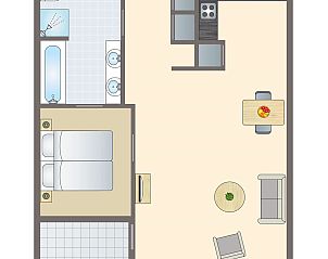 Guest house 040462 - Bungalow Ameland - Ameland State | 2-persoons appartement | 2CA