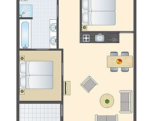 Guest house 040483 • Bungalow Ameland • Ameland State | 4-persoons appartement | 4BA 