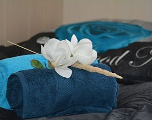 Detail der luxurisen Handtcher im CORIMAR Chalet, Ballum, Ameland.